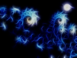 Waves abstraction with moon