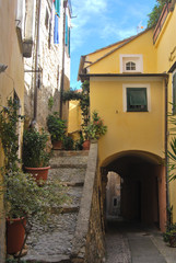 L'antico villaggio di Cervo, Liguria, Italia