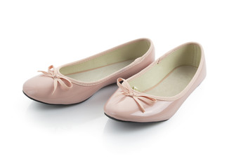 female patent leather shoes with clipping path