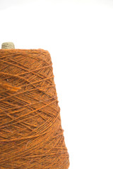 Brown yarn close up