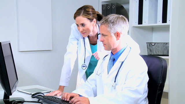 Hospital Doctors Using X-Ray with Computer