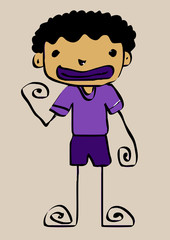 Cute cartoon people man and woman in Jaidee Family Style