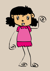 Cute cartoon people man and woman in Jaidee Family Style