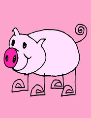 cartoon animals and fishes in Jaidee Family Style