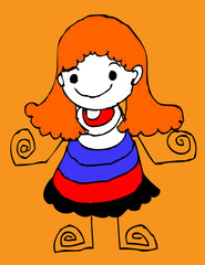 Cute cartoon people man and woman in Jaidee Family Style