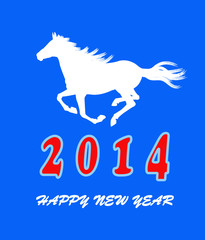 The New Year of the Horse.Holiday vector card