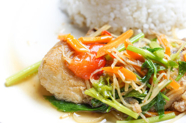 Asian foods : Salmon steamed