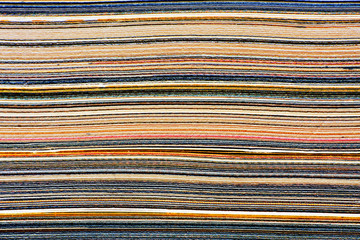 Macro closeup of pages in stack magazine