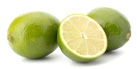 Fresh lime fruit Isolated on white background