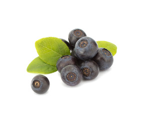 Fresh blueberries isolated on white background