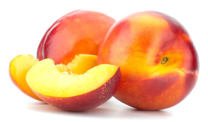 Nectarine fruit isolated on white background