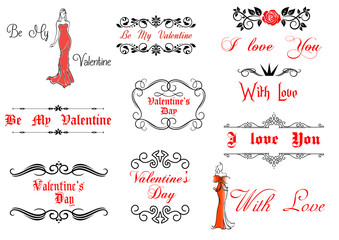 Valentine's Day elements and decorations
