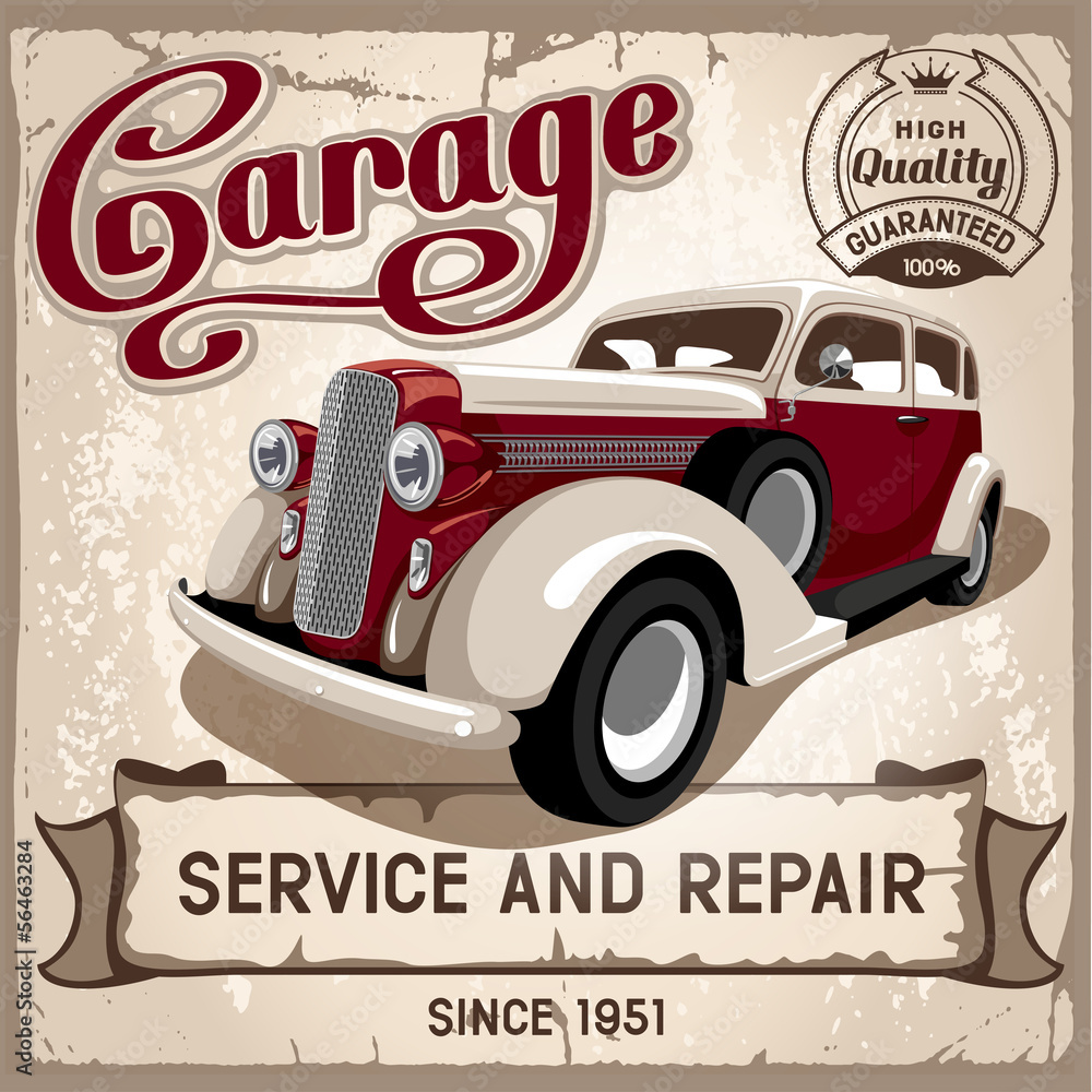 Wall mural Auto service