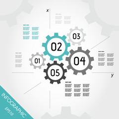 turquoise zig zag infographic template