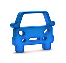 Obraz premium blue car button icon on a white background