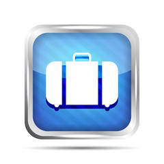 blue striped baggage icon on a white background