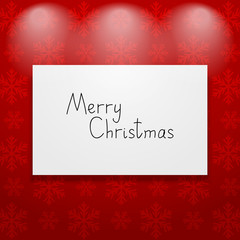 Picture on red Christmas wall