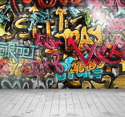 Tuinposter Graffiti op muur © Elymas