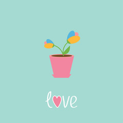 Tulip in pot. Love card.