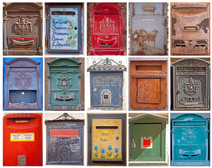 Briefkasten Collage Italien - obrazy, fototapety, plakaty