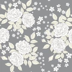 Seamless vintage background  with roses