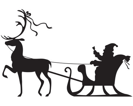 Santa Claus riding on a deer sleigh