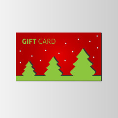 Fototapeta na wymiar Modern Christmas gift card with trees