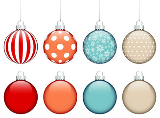 Collection of 8 Christmas Balls Retro