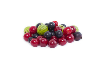 Various berries isolated on white