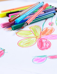 Pens Color on kid artwork
