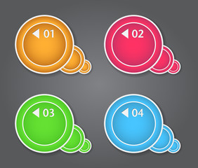 Set of bubbles, stickers, labels, tags. Numbered speech bubbles.