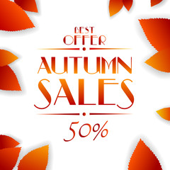 Autumn sales vector background;