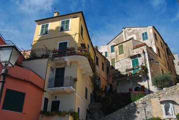 Fototapeta na wymiar Stara wieś Cervo, Liguria, Włochy