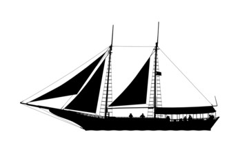 pirate ship profile view silhouette