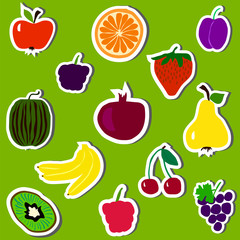 Fruits and berries set vector