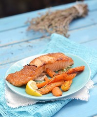 grilled salmon with carrot
