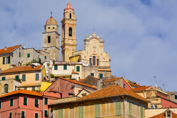 Obraz premium Villaggio medioevale italiano, Cervo, Liguria, Italia