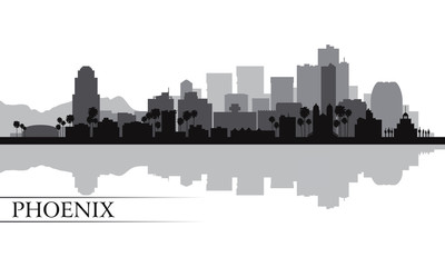 Phoenix city skyline silhouette background - 56476287
