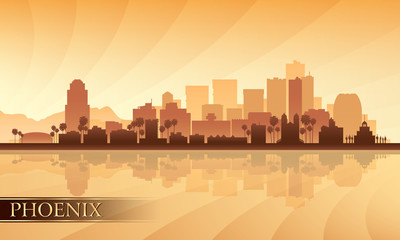 Phoenix city skyline silhouette background - 56476291