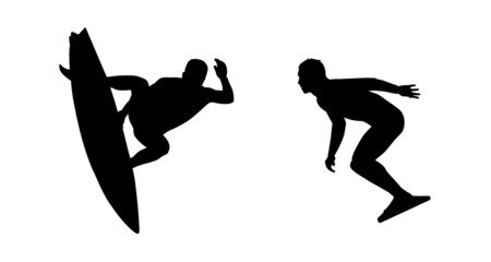 surfers silhouettes set 5