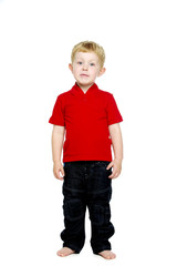Fototapeta premium Young boy isolated on a white background