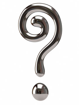 Swirl silver question mark sign