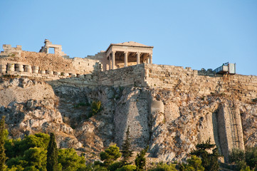 Obraz premium The Acropolis of Athens as seen from the the Agora. Greece.