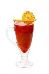 hot mulled wine on a white background