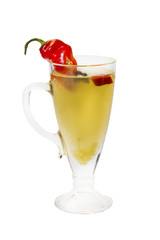 hot mulled wine on a white background