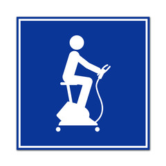 Cartel simbolo bicicleta estatica