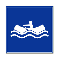Cartel simbolo canoa