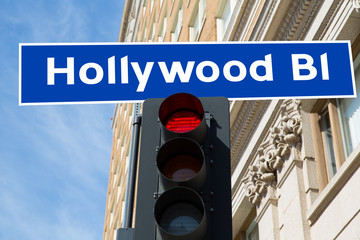 Naklejka premium Hollywood Boulevard sign illustration California