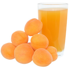 Apricot juice isolated