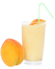Milk shake from peach yogurt
